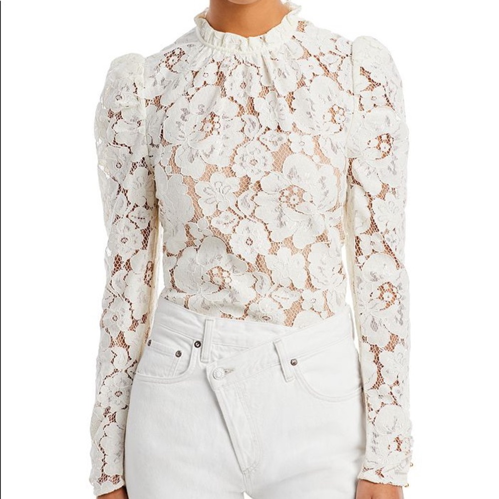 NWT WAYF Ivory Erika Puff Sleeve Lace Top - tag still attached never worn.